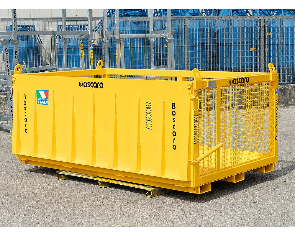 Cesta con rampa per la movimentazione materiale
